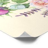 Vintage Blütenpracht in liebevollem Gedächtnisplak Poster (Ecke)