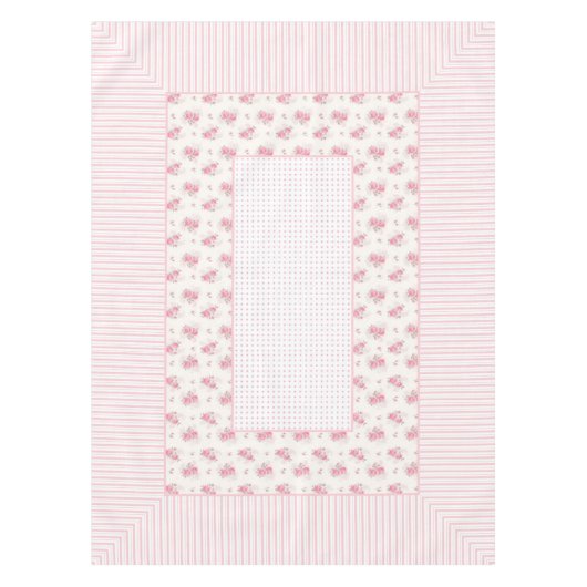 Vintage Blütenpracht, Tischdecken mit Linien und P (Vorderseite)