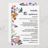 Vintage Blütenpraxis mit Gastname Hochzeit Menükarte (Vorne/Hinten)