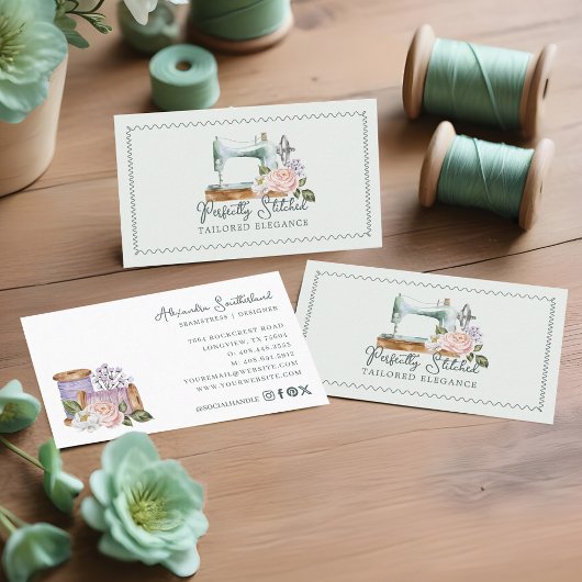 Vintage Blütensägemaschine Visitenkarte