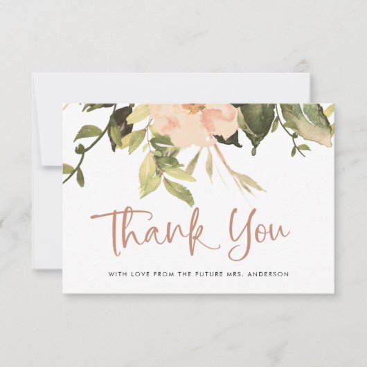 Vintage Blütenstände | Elegantes Brautparty Dankeskarte (Vorderseite)