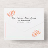 Vintage Blütensträhne All In One Einladung (Rückseite)