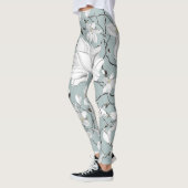 Vintage Blütentextur Nahtloses Muster Leggings (Links)