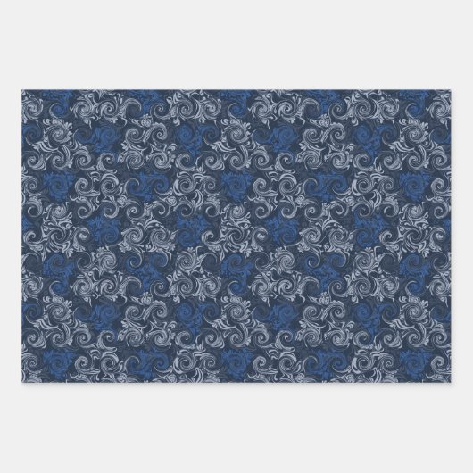 Vintage Blütenwirbelkollektion Geschenkpapier Set (Vorderseite 2)