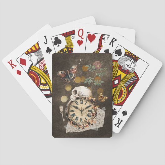 Vintage Blütenzeit Spielkarten (Rückseite)