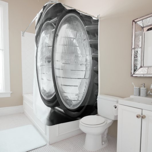 Vintage BMW-Scheinwerfer Duschvorhang (Beispiel)