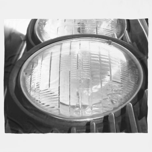 Vintage BMW-Scheinwerfer Fleecedecke (Vorderseite (Horizontal))