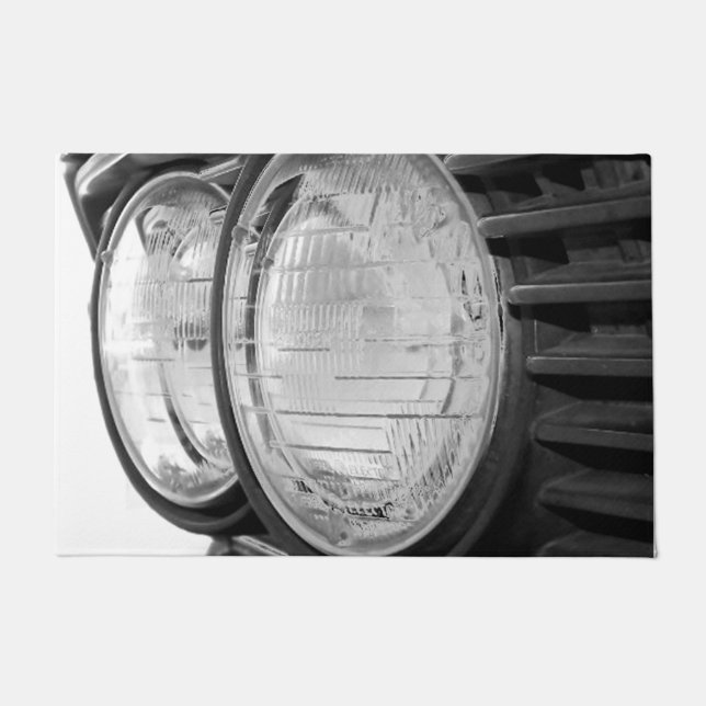 Vintage BMW-Scheinwerfer Fußmatte (Vorderseite)