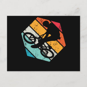 Vintage-BMX-Fahrer Retro-Fahrrad-Stunt-Rennen Postkarte