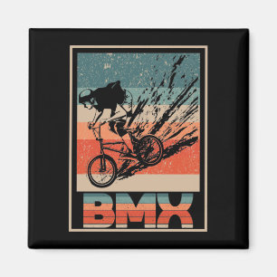Vintage-BMX-Fahrradfahren Jungen Fahrrad Motorcros Magnet