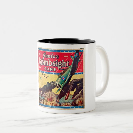 VINTAGE BOARD-SPIELBOX-ART ZWEIFARBIGE TASSE (VorderseiteRechts)