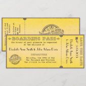 Vintage Boarding-Durchlauf-Hochzeits-Einladung Einladung (Vorne/Hinten)