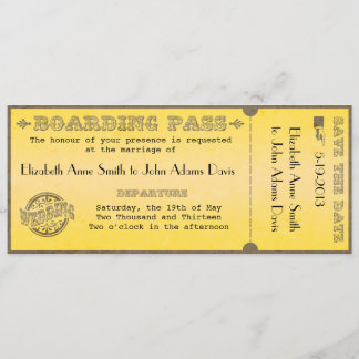 Vintage Boarding-Durchlauf-Hochzeits-Einladung Einladung