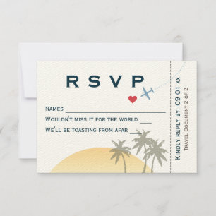 Vintage-Boarding-Pass-RSVP auf Ecru Einladung