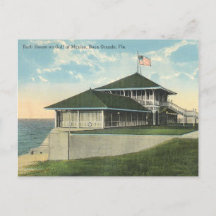 Vintage Boca Grande Florida Badehaus Postkarte