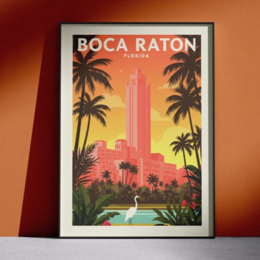 Vintage Boca Raton Florida Poster