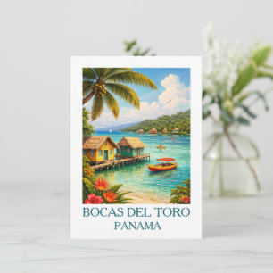 Vintage Bocas del Toro Panama Reise Tropisch Einladung