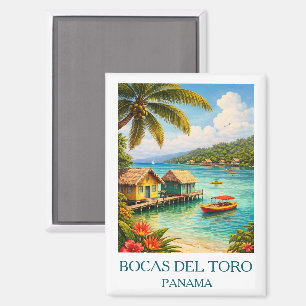 Vintage Bocas del Toro Panama Reise Tropisch Magnet