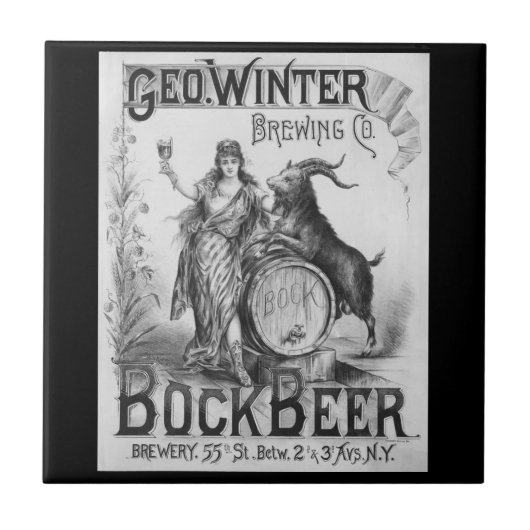 Vintage-Bockbier-Kachel Fliese (Vorderseite)
