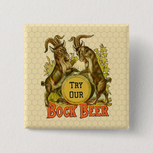 Vintage-Bockbierposter: Antike Ziegen-Saloon-Bar Button (Vorderseite)