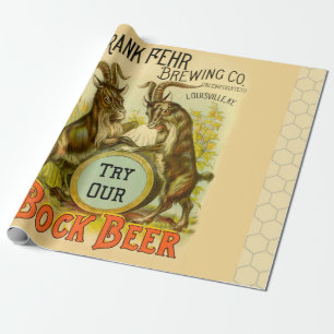 Vintage-Bockbierposter: Antike Ziegen-Saloon-Bar Geschenkpapier