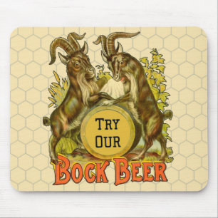 Vintage-Bockbierposter: Antike Ziegen-Saloon-Bar Mousepad