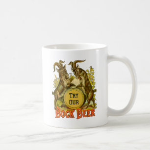 Vintage-Bockbierposter: Antiquitäten-Ziegen-Saloon Kaffeetasse
