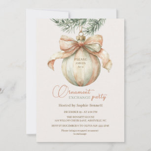 Vintage-Bogen-Ornament Weihnachts-Tauschparty Einladung