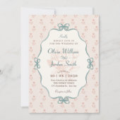Vintage-Bogen pastellblau rosa Hochzeit Einladung (Vorderseite)