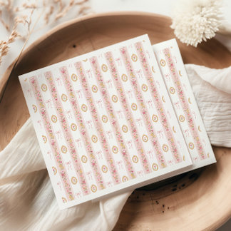 Vintage-Bogen Rosa Floral Mädchen-Baby-Party Serviette
