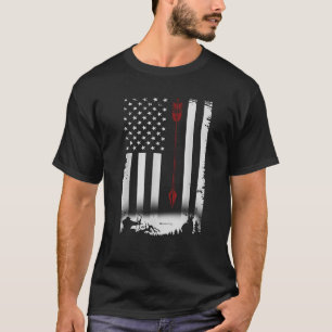 Vintage-Bogenjagd Amerikanische Flagge Patriotisch T-Shirt