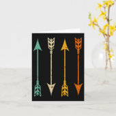 Vintage Bogenpfeile für Bow-Jagd Retro Karte (Gelbe Blume)