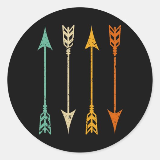 Vintage Bogenpfeile für Bow-Jagd Retro Runder Aufkleber (Vorderseite)