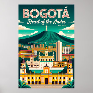 Vintage Bogotá Kolumbien Herz der Anden Retro  Poster