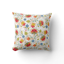 Vintage-bohemian Blumen-Tapetenmuster-Wurfkissen