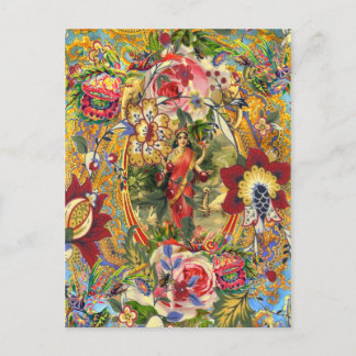 Vintage Bohemian Göttin Postkarte
