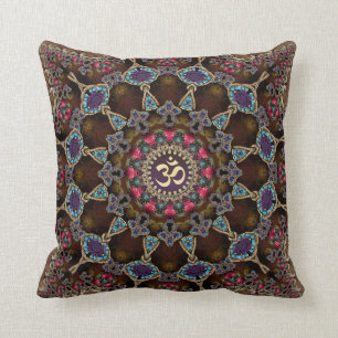 Vintage-Bohemien-Spiritual-Aum-Kissen Kissen