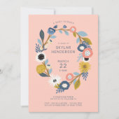 Vintage Bohemische Blumengartendusche Einladung (Vorderseite)