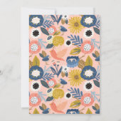 Vintage Bohemische Blumengartendusche Einladung (Rückseite)