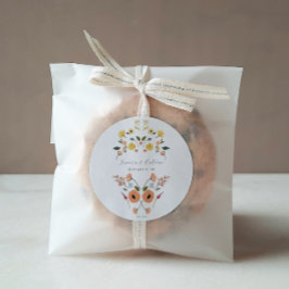 Vintage Bohemische Blumenhochzeit Runder Aufkleber