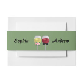 Vintage Bohemische Couple Wine Wedding Einladungsbanderole