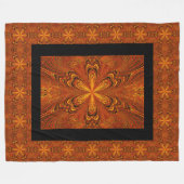 Vintage Bohemische Dunkle Gold Star Blume Fleecedecke (Vorderseite (Horizontal))