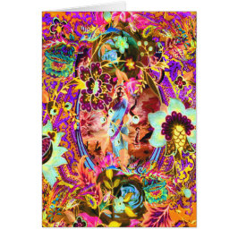 Vintage Bohemische Goddess Neon Grußkarte