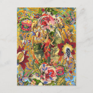 Vintage Bohemische Göttin Postkarte