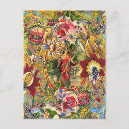 Vintage Bohemische Göttin Postkarte