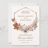 Vintage Bohemische Herbstromantik Wasserfarbenhoch Einladung (Vorderseite)