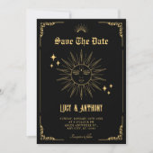 Vintage Bohemische Kunstsonne Save The Date (Vorderseite)
