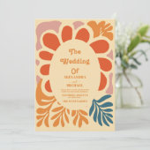 Vintage Bohemische Retro-Lässige Hochzeit Einladung (Stehend Vorderseite)