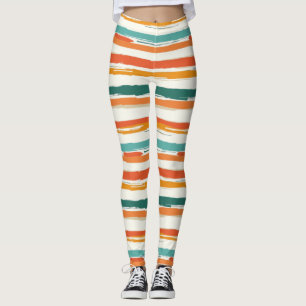 Vintage Bohemische Wasserfarbe Streifen (1) Leggings