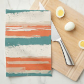 Vintage Bohemische Wasserfarbe Streifen (2) Geschirrtuch (Viertel Falte)